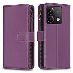 Custodia Portafoglio In Pelle Cover con Supporto B17F per Xiaomi Redmi Note 13 5G Viola