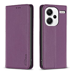 Custodia Portafoglio In Pelle Cover con Supporto B17F per Xiaomi Redmi Note 13 Pro+ Plus 5G Viola