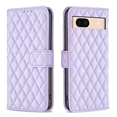 Custodia Portafoglio In Pelle Cover con Supporto B19F per Google Pixel 8a 5G Viola