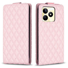 Custodia Portafoglio In Pelle Cover con Supporto B19F per Realme C51 Oro Rosa