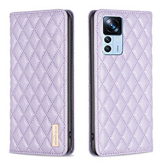 Custodia Portafoglio In Pelle Cover con Supporto B19F per Xiaomi Mi 12T Pro 5G Viola