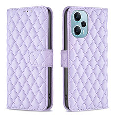 Custodia Portafoglio In Pelle Cover con Supporto B19F per Xiaomi Poco F5 5G Viola