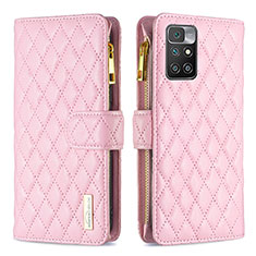 Custodia Portafoglio In Pelle Cover con Supporto B19F per Xiaomi Redmi 10 (2022) Oro Rosa