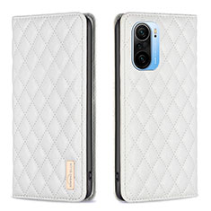 Custodia Portafoglio In Pelle Cover con Supporto B19F per Xiaomi Redmi K40 Pro 5G Bianco