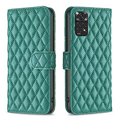 Custodia Portafoglio In Pelle Cover con Supporto B19F per Xiaomi Redmi Note 11 4G (2022) Verde