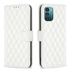 Custodia Portafoglio In Pelle Cover con Supporto B20F per Nokia G11 Bianco