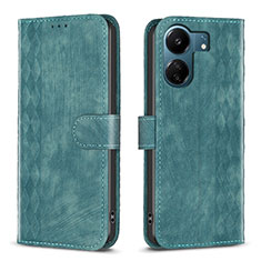 Custodia Portafoglio In Pelle Cover con Supporto B21F per Xiaomi Poco C65 Verde