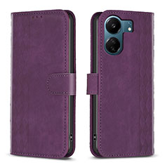 Custodia Portafoglio In Pelle Cover con Supporto B21F per Xiaomi Poco C65 Viola