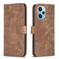 Custodia Portafoglio In Pelle Cover con Supporto B21F per Xiaomi Redmi Note 12 Turbo 5G Marrone