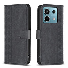 Custodia Portafoglio In Pelle Cover con Supporto B21F per Xiaomi Redmi Note 13 Pro 5G Nero