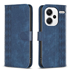 Custodia Portafoglio In Pelle Cover con Supporto B21F per Xiaomi Redmi Note 13 Pro+ Plus 5G Blu