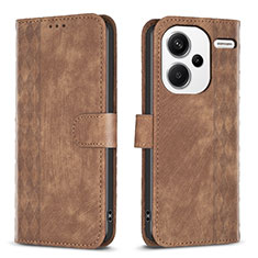 Custodia Portafoglio In Pelle Cover con Supporto B21F per Xiaomi Redmi Note 13 Pro+ Plus 5G Marrone