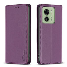 Custodia Portafoglio In Pelle Cover con Supporto B22F per Motorola Moto Edge (2023) 5G Viola