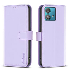 Custodia Portafoglio In Pelle Cover con Supporto B22F per Motorola Moto Edge 40 Neo 5G Lavanda