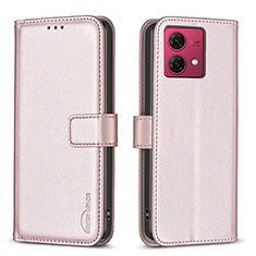 Custodia Portafoglio In Pelle Cover con Supporto B22F per Motorola Moto G84 5G Oro Rosa