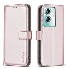 Custodia Portafoglio In Pelle Cover con Supporto B22F per Oppo A2 5G Oro Rosa