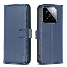 Custodia Portafoglio In Pelle Cover con Supporto B22F per Xiaomi Mi 14 Pro 5G Blu