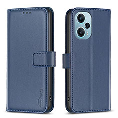 Custodia Portafoglio In Pelle Cover con Supporto B22F per Xiaomi Poco F5 5G Blu