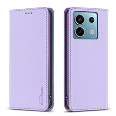 Custodia Portafoglio In Pelle Cover con Supporto B22F per Xiaomi Redmi Note 13 Pro 5G Lavanda