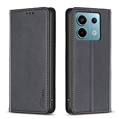 Custodia Portafoglio In Pelle Cover con Supporto B22F per Xiaomi Redmi Note 13 Pro 5G Nero