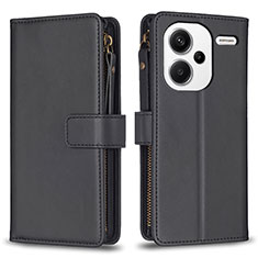 Custodia Portafoglio In Pelle Cover con Supporto B22F per Xiaomi Redmi Note 13 Pro+ Plus 5G Nero