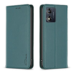 Custodia Portafoglio In Pelle Cover con Supporto B23F per Motorola Moto E13 Verde