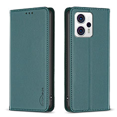 Custodia Portafoglio In Pelle Cover con Supporto B23F per Motorola Moto G13 Verde