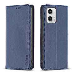 Custodia Portafoglio In Pelle Cover con Supporto B23F per Motorola Moto G73 5G Blu