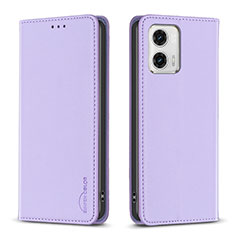 Custodia Portafoglio In Pelle Cover con Supporto B23F per Motorola Moto G73 5G Lavanda