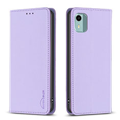 Custodia Portafoglio In Pelle Cover con Supporto B23F per Nokia C12 Pro Lavanda