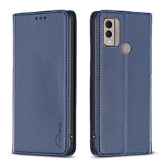 Custodia Portafoglio In Pelle Cover con Supporto B23F per Nokia C22 Blu