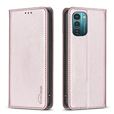 Custodia Portafoglio In Pelle Cover con Supporto B23F per Nokia G21 Oro Rosa