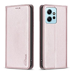 Custodia Portafoglio In Pelle Cover con Supporto B23F per Xiaomi Redmi Note 12 4G Oro Rosa