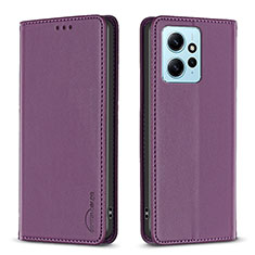 Custodia Portafoglio In Pelle Cover con Supporto B23F per Xiaomi Redmi Note 12 4G Viola