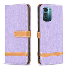 Custodia Portafoglio In Pelle Cover con Supporto B24F per Nokia G11 Lavanda