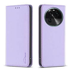 Custodia Portafoglio In Pelle Cover con Supporto B24F per Oppo Find X6 5G Lavanda