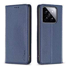 Custodia Portafoglio In Pelle Cover con Supporto B24F per Xiaomi Mi 14 Pro 5G Blu