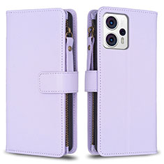 Custodia Portafoglio In Pelle Cover con Supporto B25F per Motorola Moto G13 Lavanda