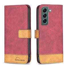 Custodia Portafoglio In Pelle Cover con Supporto BF2 per Samsung Galaxy S23 5G Rosso