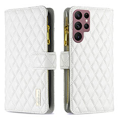 Custodia Portafoglio In Pelle Cover con Supporto BF2 per Samsung Galaxy S23 Ultra 5G Bianco