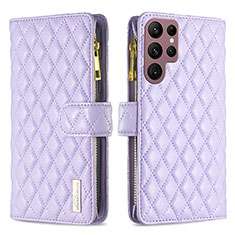 Custodia Portafoglio In Pelle Cover con Supporto BF2 per Samsung Galaxy S23 Ultra 5G Viola