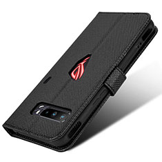 Custodia Portafoglio In Pelle Cover con Supporto BY1 per Asus ROG Phone 3 Nero