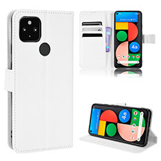 Custodia Portafoglio In Pelle Cover con Supporto BY1 per Google Pixel 4a 5G Bianco