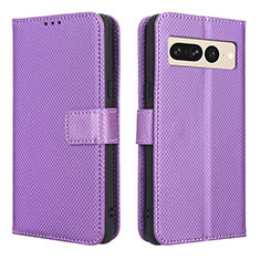 Custodia Portafoglio In Pelle Cover con Supporto BY1 per Google Pixel 7 Pro 5G Viola