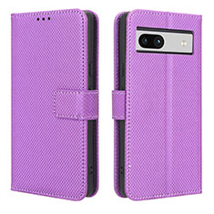 Custodia Portafoglio In Pelle Cover con Supporto BY1 per Google Pixel 7a 5G Viola