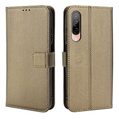 Custodia Portafoglio In Pelle Cover con Supporto BY1 per HTC Desire 22 Pro 5G Marrone