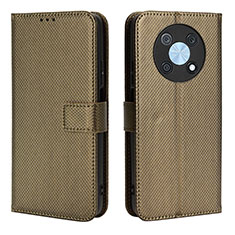 Custodia Portafoglio In Pelle Cover con Supporto BY1 per Huawei Enjoy 50 Pro Marrone