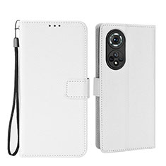 Custodia Portafoglio In Pelle Cover con Supporto BY1 per Huawei Honor 50 Pro 5G Bianco