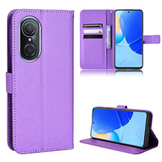 Custodia Portafoglio In Pelle Cover con Supporto BY1 per Huawei Honor 50 SE 5G Viola