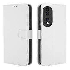 Custodia Portafoglio In Pelle Cover con Supporto BY1 per Huawei Honor 70 5G Bianco